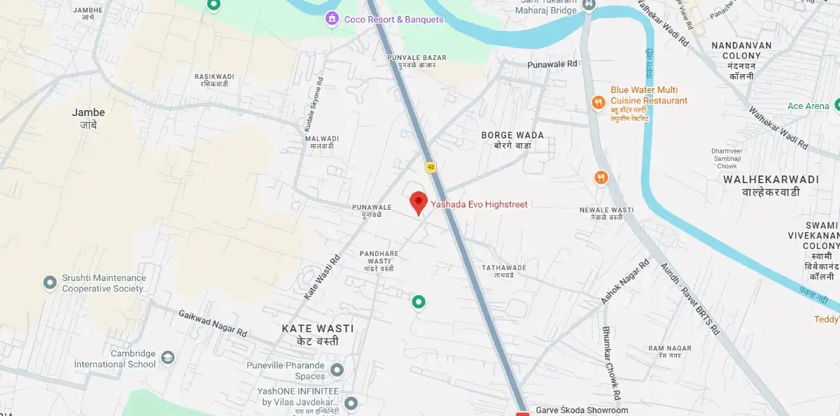 Yashada Evo Location Map — Punawale, Pune